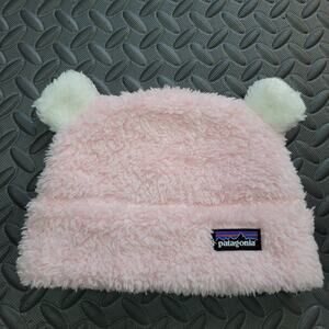 Patagonia Baby Furry Friends Hat Pink Fleece Bear Ears Beanie 6–12M